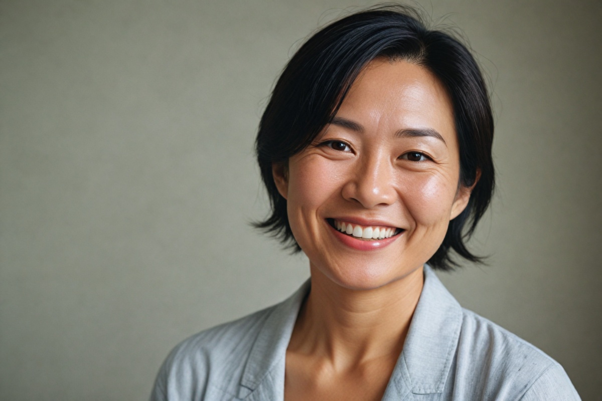 歯周病を予防している笑顔の女性